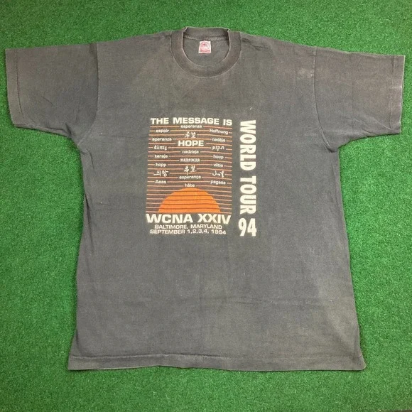 Vintage Narcotics Anonymous Shirt Mens XL Black 1994 Tour WCNA Single Stitch 90s - Picture 2 of 14